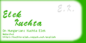 elek kuchta business card